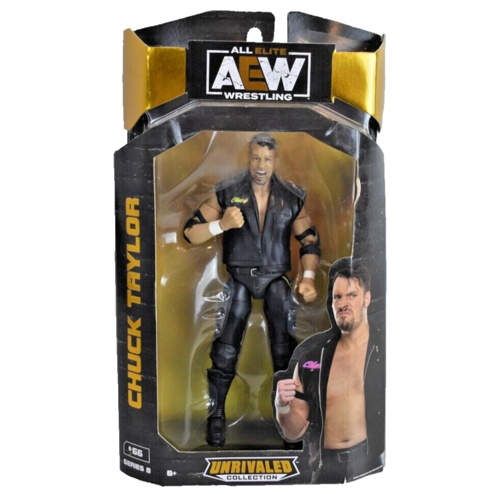 AEW Unrivaled Series 8 Chuck Taylor Wrestling Figure #66 Jazwares